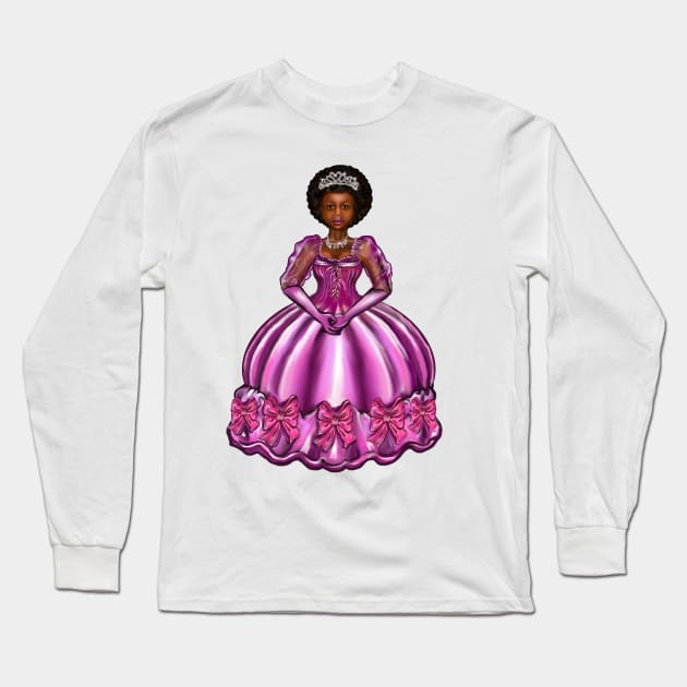 Princess -  Black Afro Princess in purple  vii ! beautiful  black girl with Afro hair, brown eyes and dark brown skin. Hair love ! Long Sleeve T-Shirt by Artonmytee